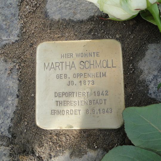 Stolperstein dedicated to Martha Schmoll
