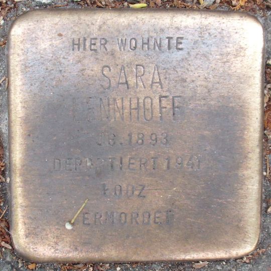 Stolperstein en memoria de Sara Lennhoff