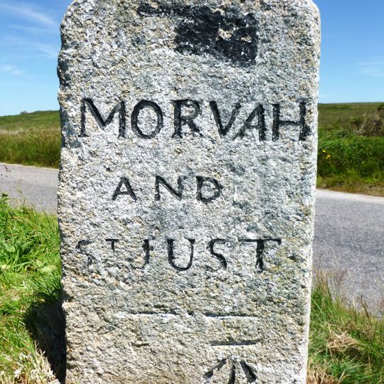 Guidepost Approximately 350M North-West Of Bosullow Cottage