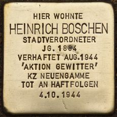 Stolperstein dedicated to Heinrich Boschen