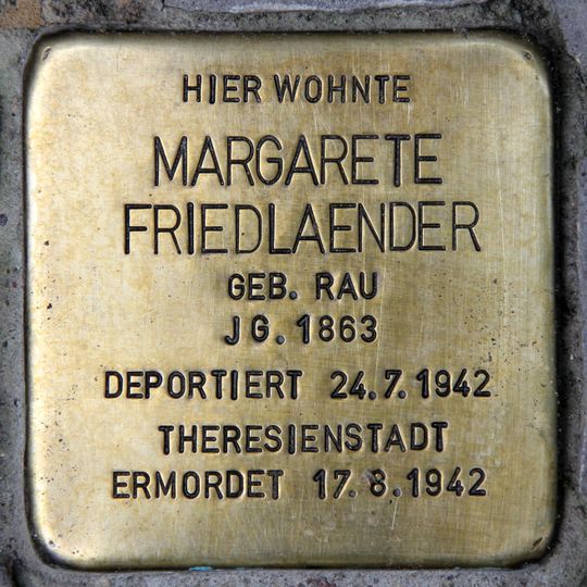 Stolperstein dedicated to Margarete Friedlaender