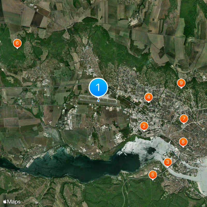 Varna Airport Map