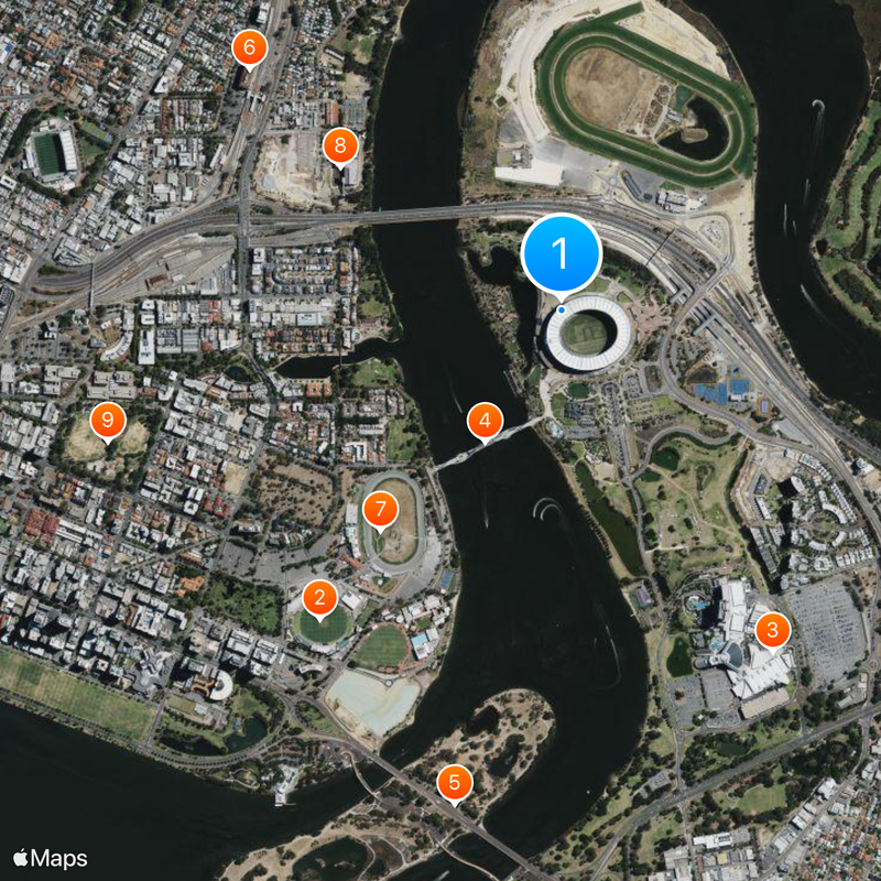 Perth Stadium Kaart
