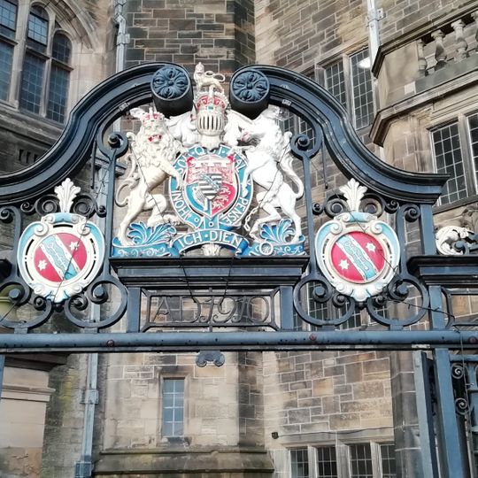 Terraced Walls At And Gated Entrance To,the University College Of North Wales Main Building, Penrall