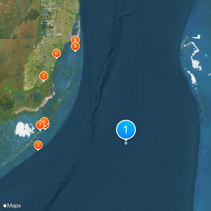 Cieśnina Florydzka Mapa