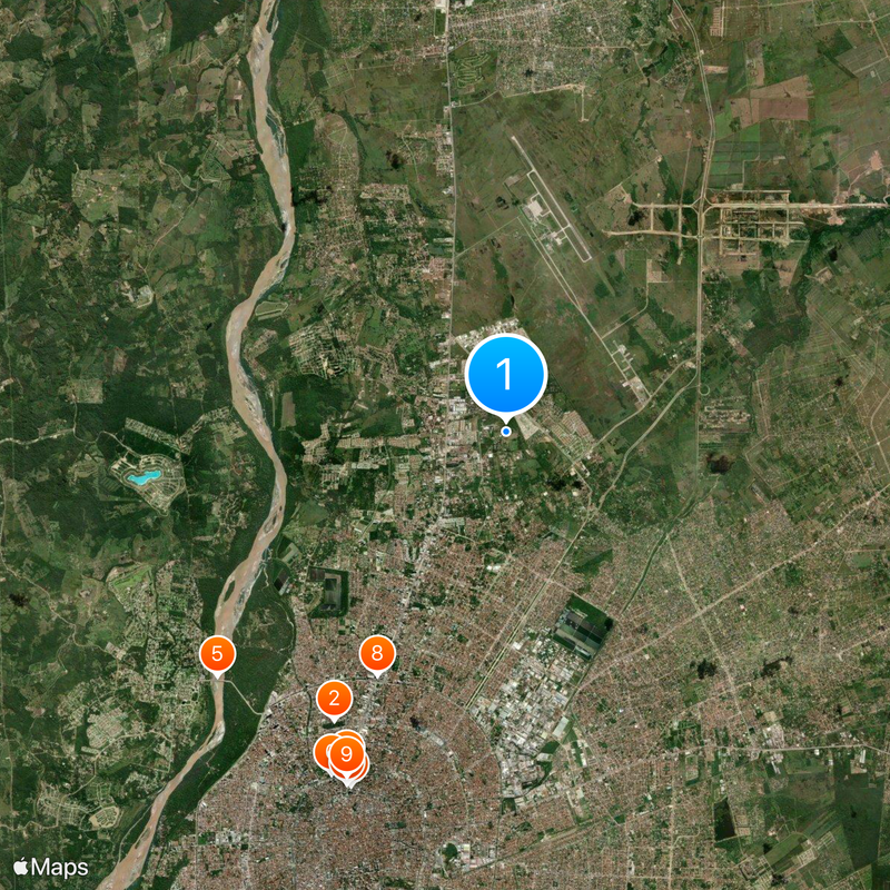 Universidad Autónoma Gabriel René Moreno Mapa