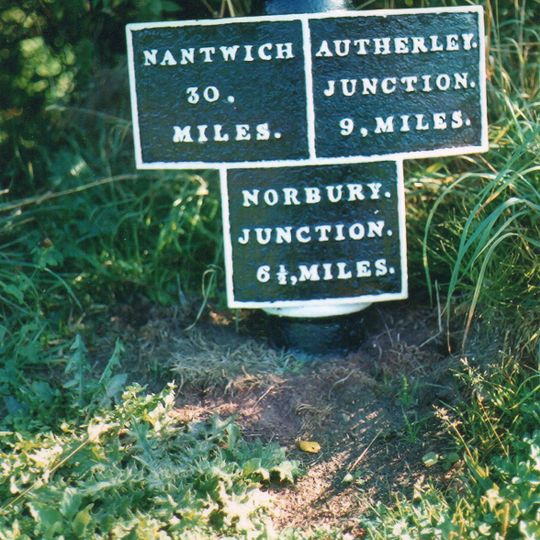 Milepost Shropshire Union Canal 6.5 Miles To South Of Norbury Junction