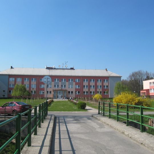 Bridge over the Rusava to the school in Hulín
