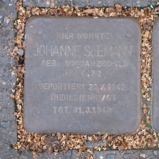 Stolperstein dedicated to Johanne Seemann