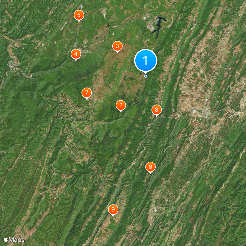 Allegheny Front Map