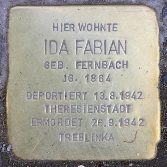 Stolperstein en memoria de Ida Fabian