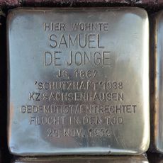 Stolperstein dedicated to Samuel de Jonge
