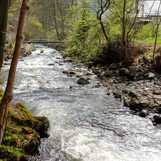 Most přes Bystřici v Merklíně u čp. 74