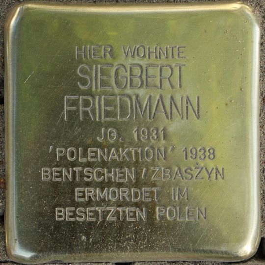Stolperstein dedicated to Siegbert Friedmann