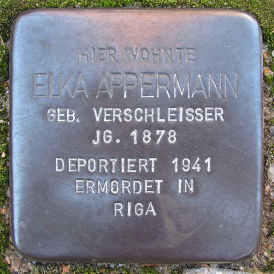 Stolperstein en memoria de Elka Appermann