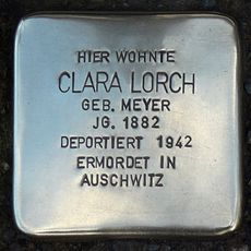 Stolperstein dedicated to Clara Lorch