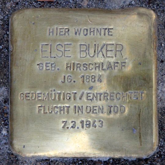 Stolperstein en memoria de Else Buker