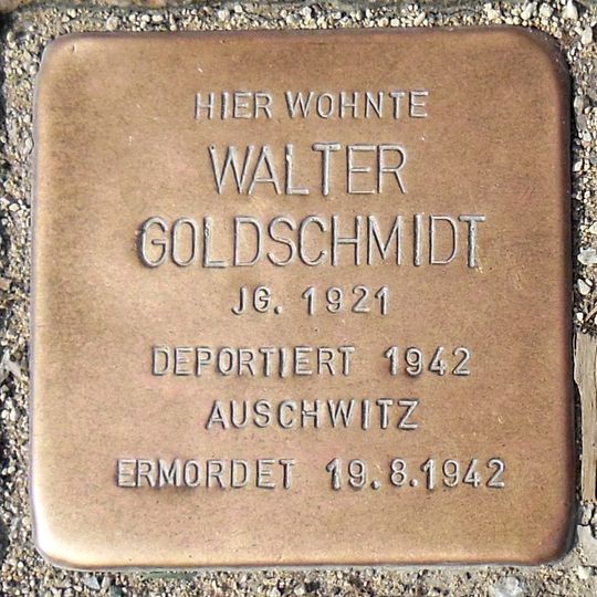 Stolperstein à la mémoire de Walter Goldschmidt