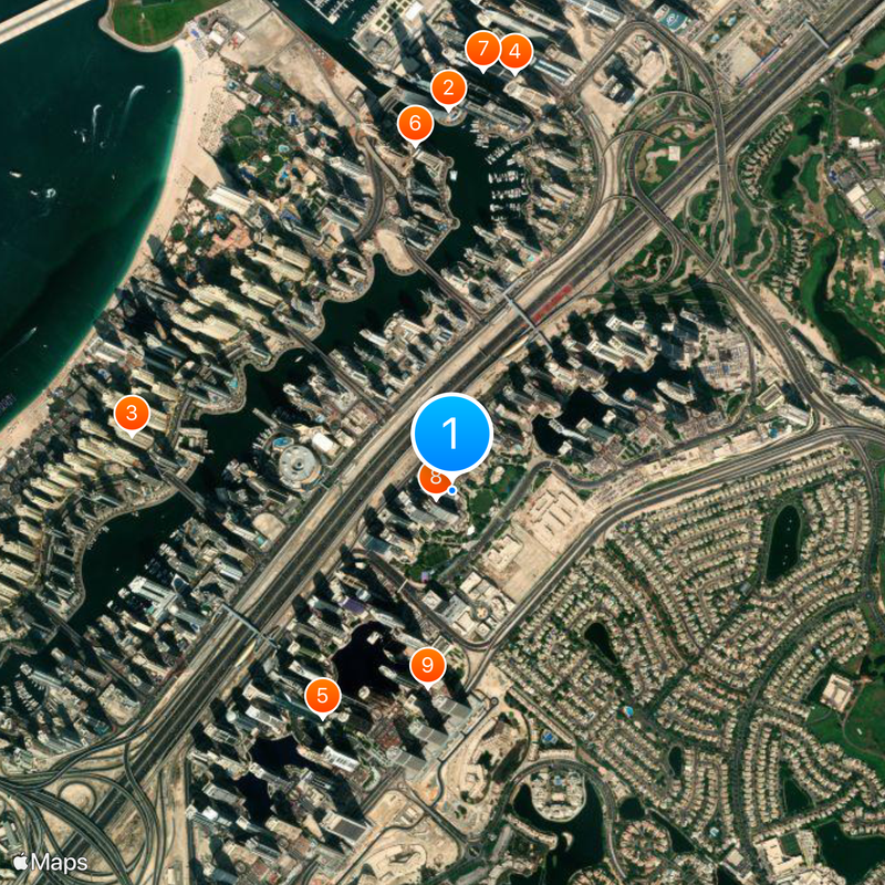 Jumeirah Lake Towers Map
