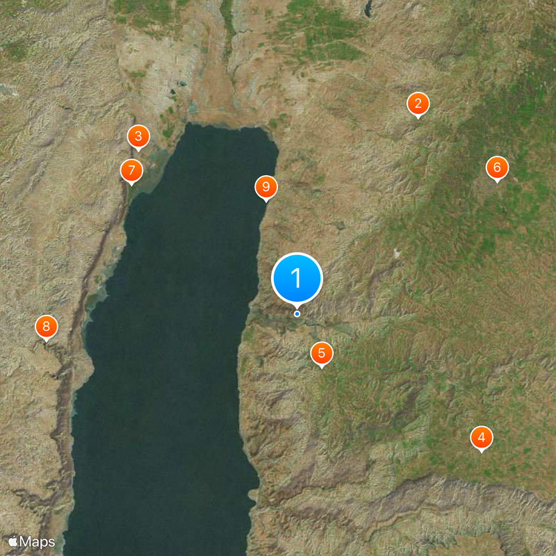 Ma'in Hot Springs Map