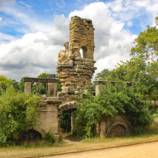 Ruins at Shugborough Hall to north of the house