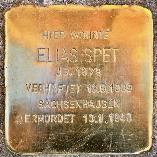 Stolperstein dedicated to Elias Spet