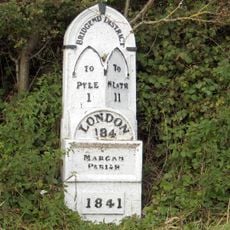 Milepost near Cae Garw