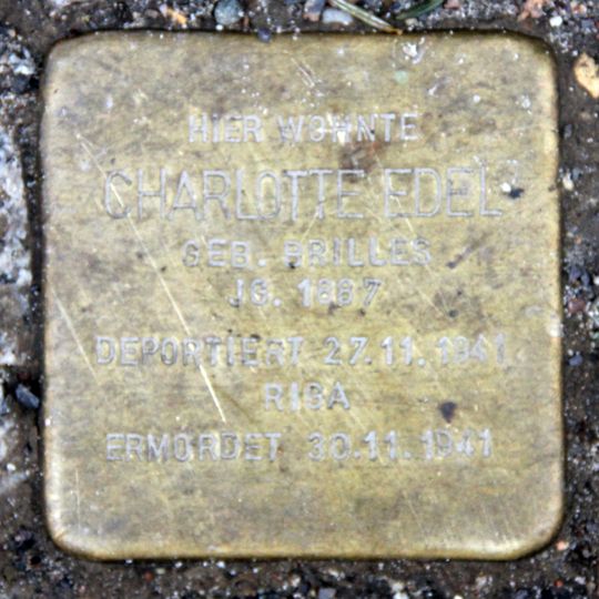 Stolperstein dedicated to Charlotte Edel