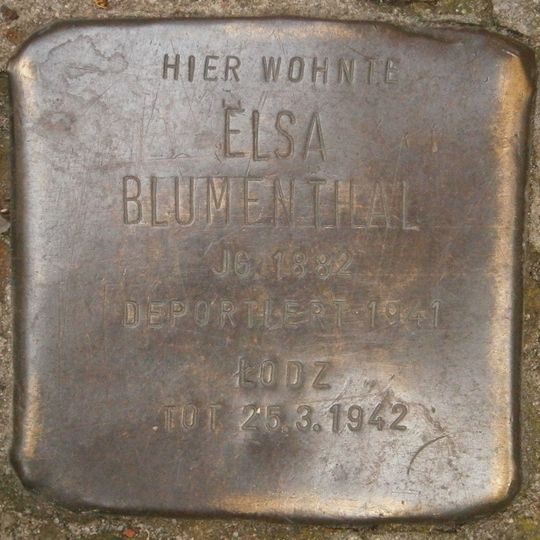 Stolperstein dedicated to Elsa Blumenthal
