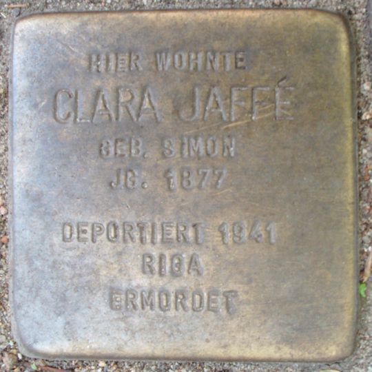 Stolperstein dedicated to Clara Jaffé