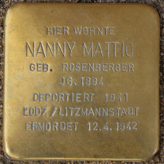 Stolperstein dedicated to Nanny Mattio