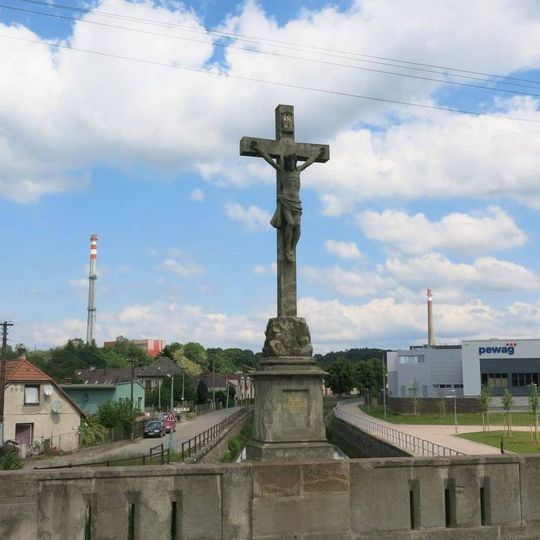 Cross on the stone bridge in Vamberk