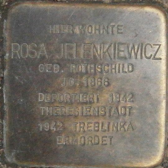 Stolperstein dedicated to Rosa Jelenkiewicz