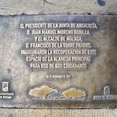 Placa a la Recuperación de la Alameda Principal