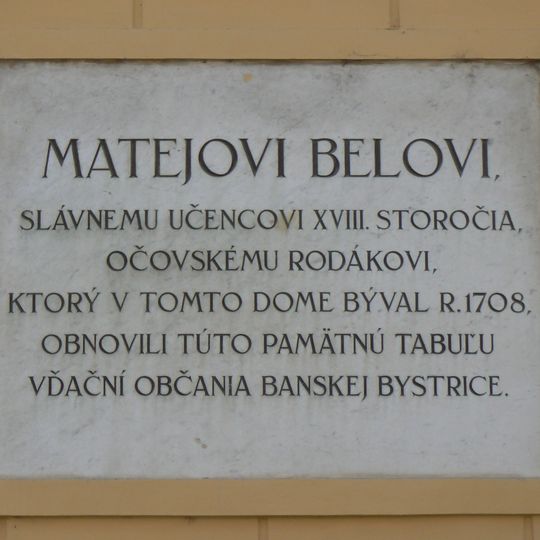 Mestský špitál, tabuľa pamätná