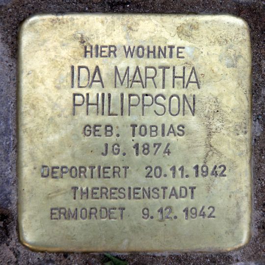 Stolperstein dedicated to Ida Martha Philippson