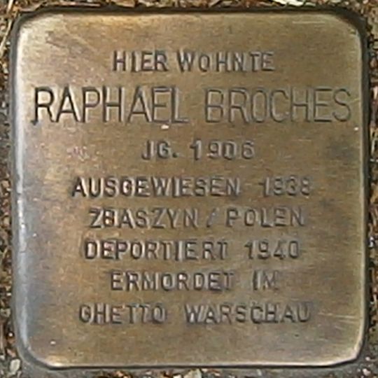 Stolperstein dedicated to Raphael Broches