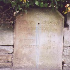 Milestone, Settle, Church Street, by No. 28