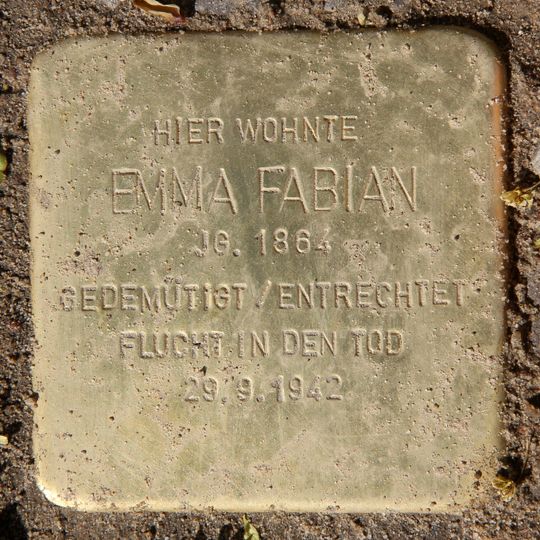 Stolperstein dedicated to Emma Fabian