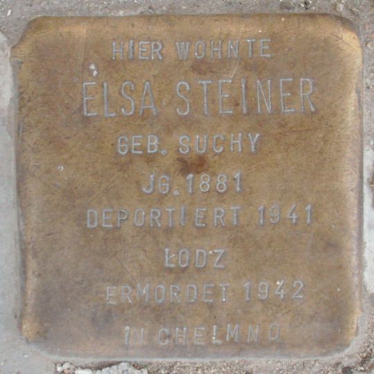 Stolperstein dedicated to Elsa Steiner