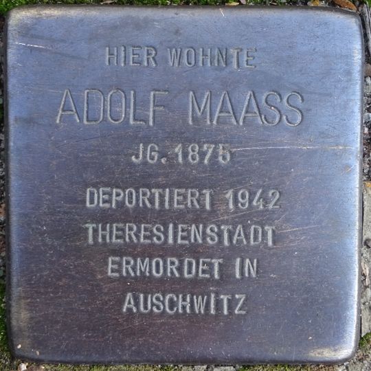 Stolperstein dedicated to Adolf Maass