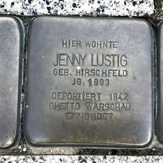 Stolperstein à la mémoire de Jenny Lustig