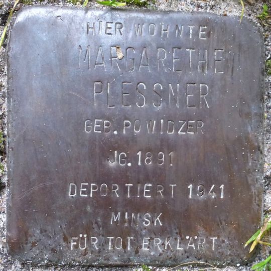 Stolperstein en memoria de Margarethe Plessner