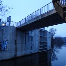 Lávka přes uzávěr Libeňského přístavu