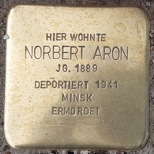 Stolperstein dedicated to Norbert Aron