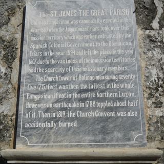 Saint James the Great Parish Church (Bolinao) historical marker