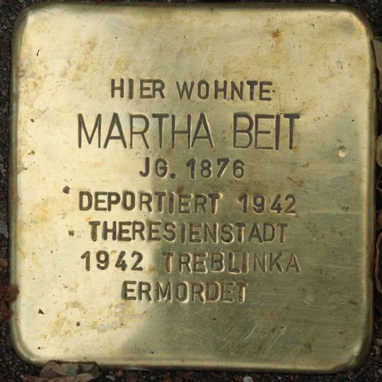 Stolperstein dedicated to Martha Beit