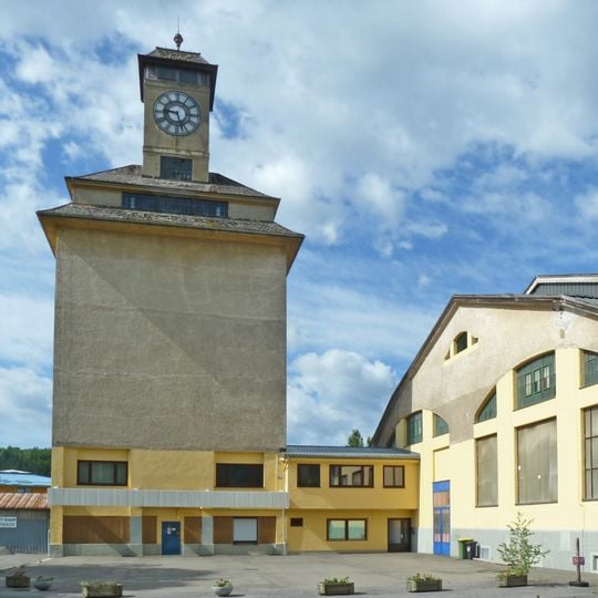 Pulverturm und Werkshalle der Trofaiacher Pulverfabrik
