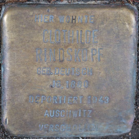 Stolperstein em memória de Clothilde Rindskopf