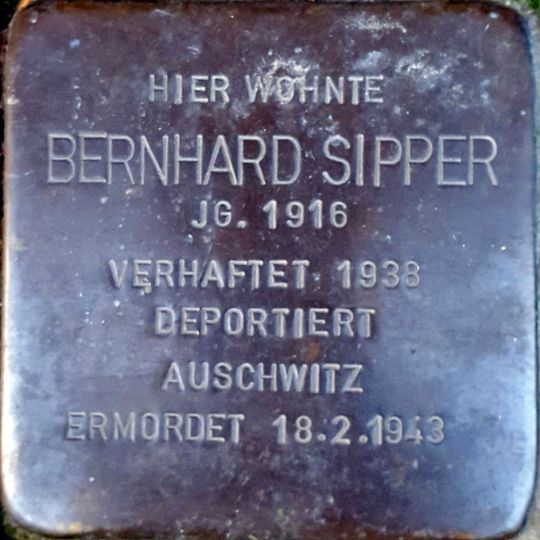 Stolperstein dedicated to Bernhard Sipper